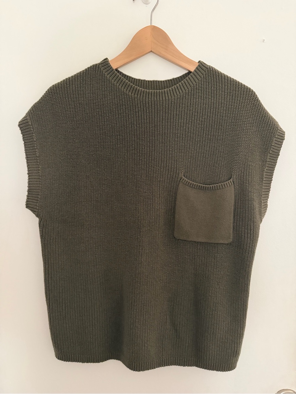 Olive Green Knit Sweater Shirt